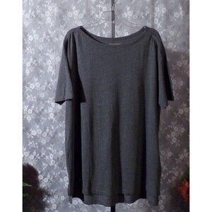 Woman Within Gray Tee Basic Heather Grey Cotton Viscose Short Sleeve Size 18/20